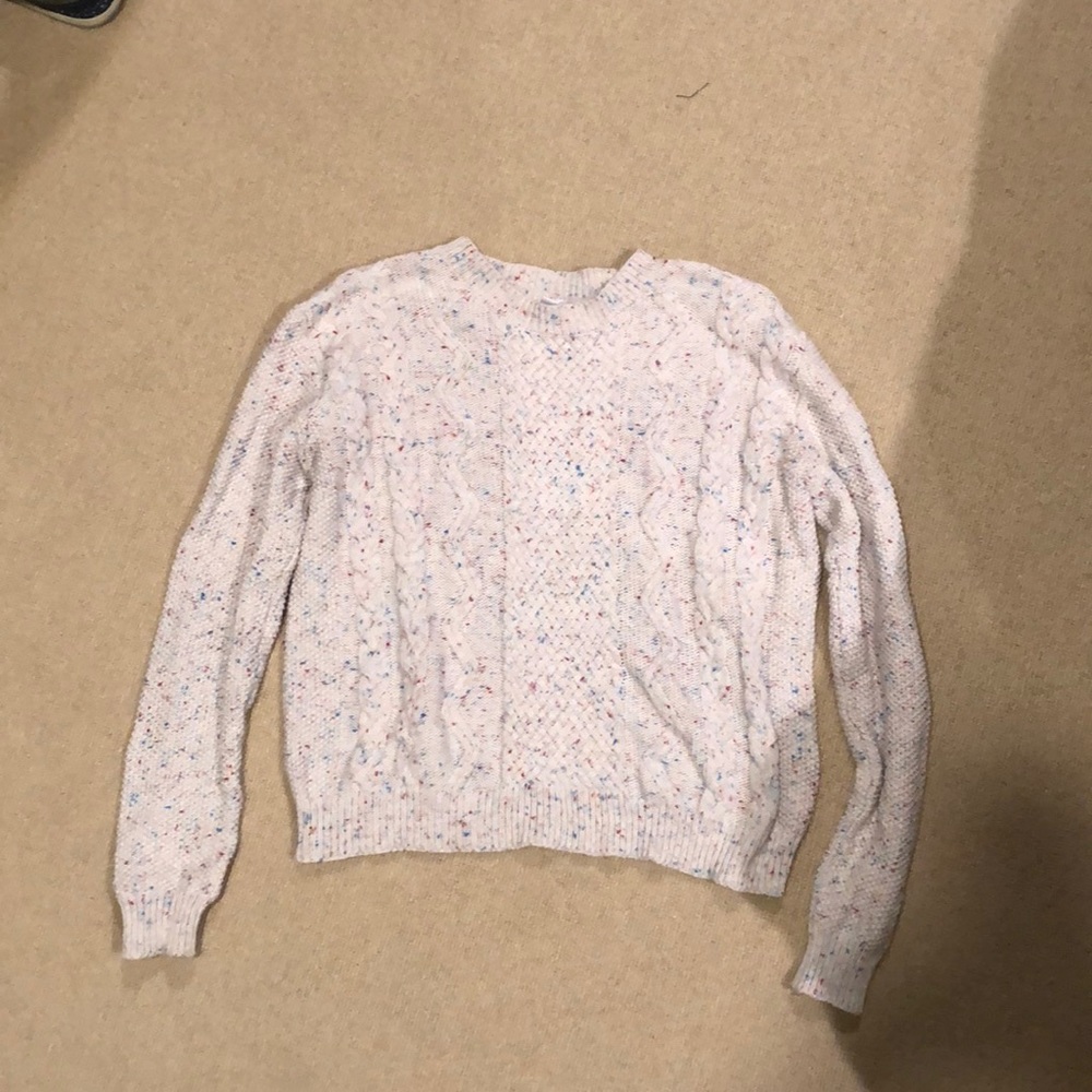 multi colored cream sweater american apparel